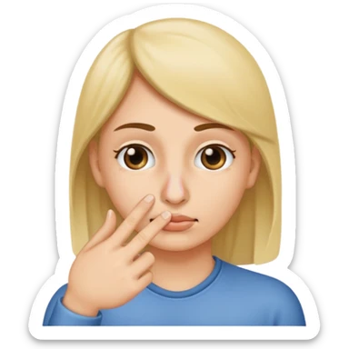 Putting finger in a nose sticker