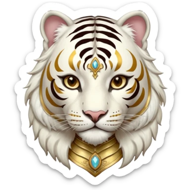 ESO Female white tiger khajiit leader of the umbral rose  sticker