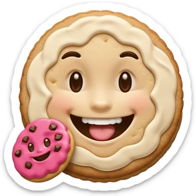Militar mordiendo galleta expresión feliz sticker