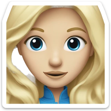 blondie girl with long hair and blue eyes sticker