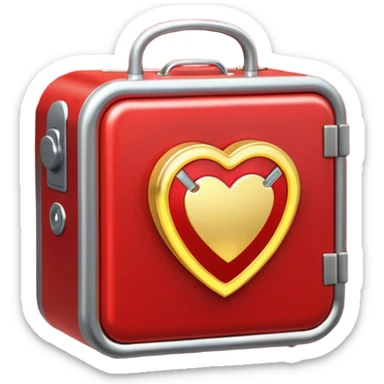 AED box, surrounded by glowing sparkles sticker