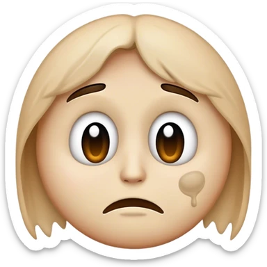 Sad face emoji turning into dust sticker
