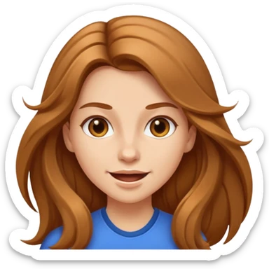 energetic woman with long light brown hair and fair skin sticker