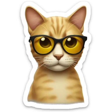 Cat with sunglasses sticker