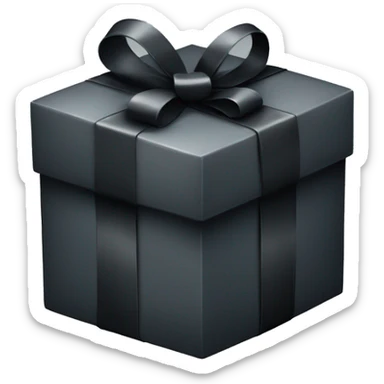 Black present box with grey ribbon  sticker