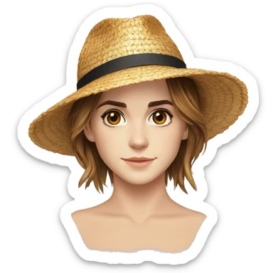 Emma Watson Avec un chapeau de paille de Luffy  sticker