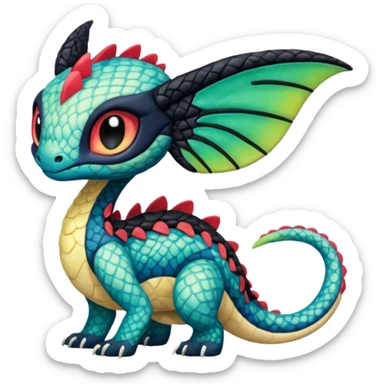 Colorful Exotic Meloetta-Toothless-Salandit-Stitch-Fakémon-creature-hybrid sticker