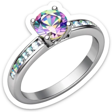 glitter white diamond married ring sticker