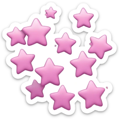 coeur noir scintillant d'étoiles roses sticker