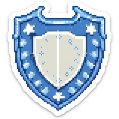 símbolo do Cruzeiro Esporte Clube, escudo azul com estrelas brancas, estilo retrô de videogame, sem texto sticker