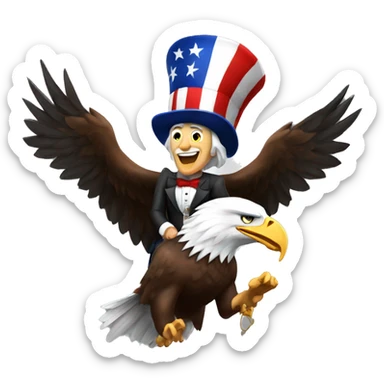 uncle sam riding a bald eagle sticker
