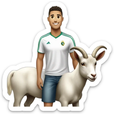 Ronaldo On the back of a goat sticker