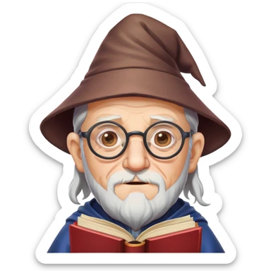an old man wizard with glasses and SPAM meat books nodding yes sticker