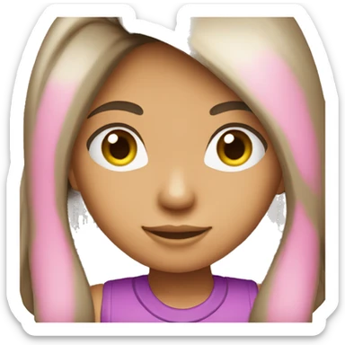 dark haired lightskin girl long hair  playing pink nintendo ds sticker