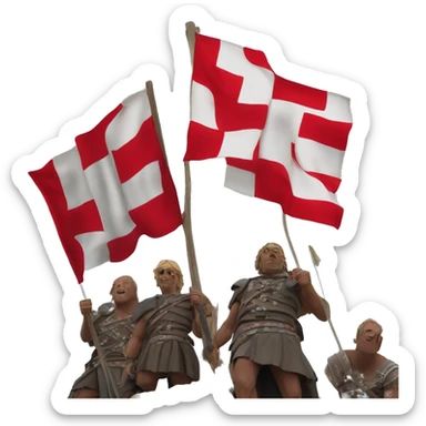 Drapeau de la sardaigne croix rouge et les 4 monsieurs sticker