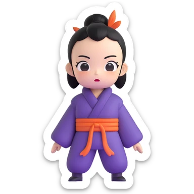 Japanese anime inspired character with exaggerated features sticker