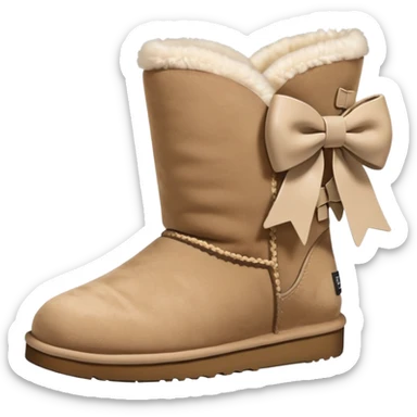 ugg boots that are ankle hight with a cheat bow on the back sticker