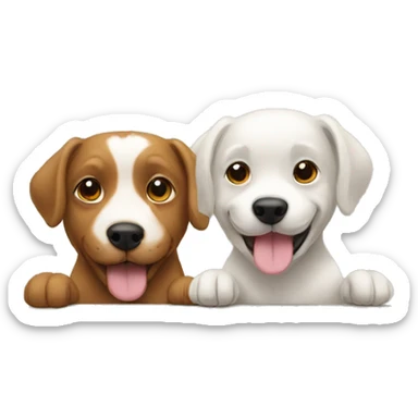 Two dogs playing wee sticker