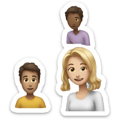 Person is looking on laptop and talking in zoom with another person sticker