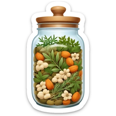 jar of dried mixed herbs for cooking sticker