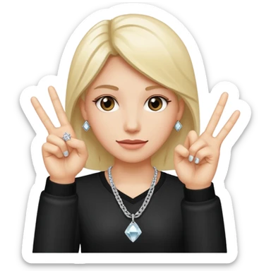 Rock out fingers with diamond ring sticker