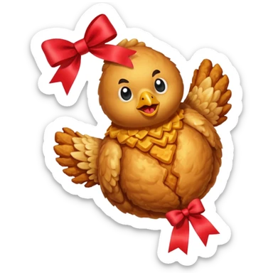fried chicken tie up the ribbon sticker