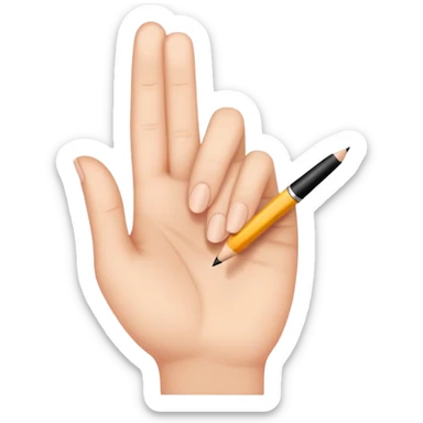 A hand signing sticker