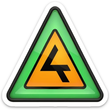 danger green triangle sign sticker