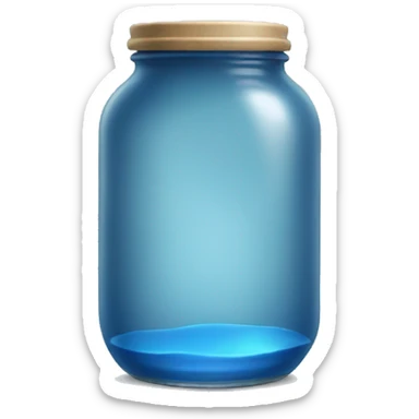 Round jar with Blue liquide  sticker