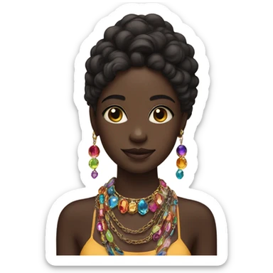 dark-skinned girl with jewelry sticker