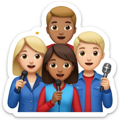 microphone for group karaoke with people more sticker