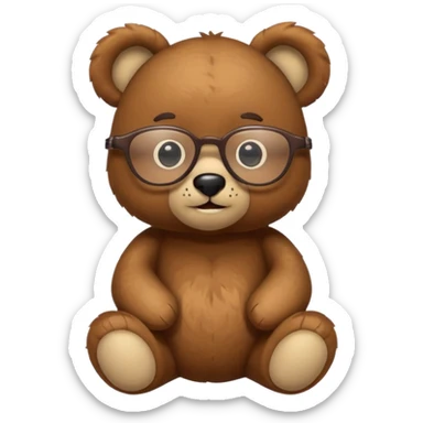 toy bear with glasses sticker
