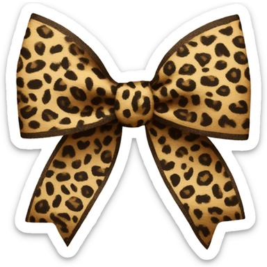 Leopard print bow sticker