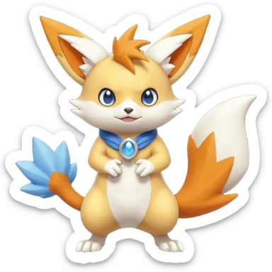 Victini-Meowstic-Raichu-Zangoose-Fakémon-hybrid-creature (full body)  sticker