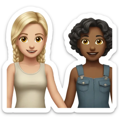 Khalyn with Ava Rose holding hands  sticker