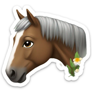 Horse with a flower  sticker