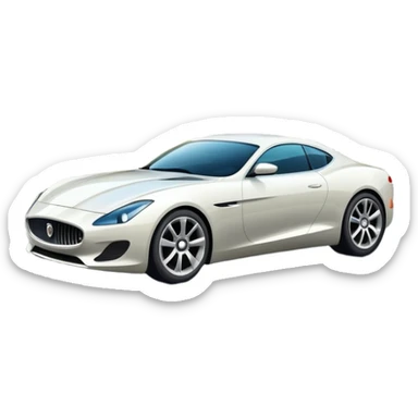 luxury car is driving on a scenic highway with beautiful landscape around sticker