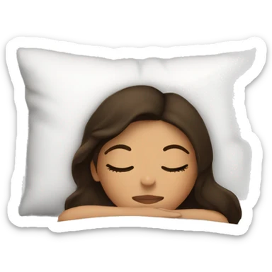 Brunette girl sleeping in the bed sticker