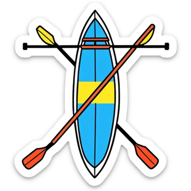 professional Olympic rowing boat, top view sticker