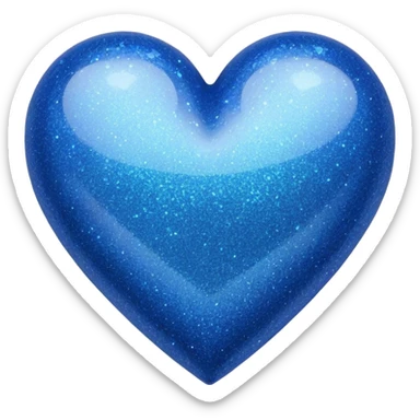 Blue glitter heart sticker