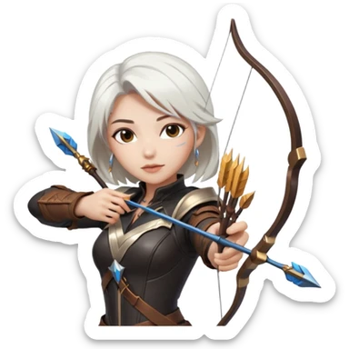 Mobile  legends  girl in icon shooting an arrow  hair white sticker