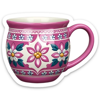 Pink and white Talavera mug  sticker