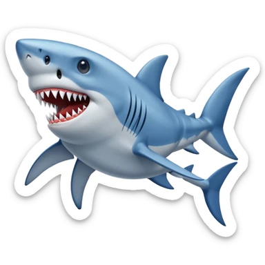 A shark with blue shoes sticker