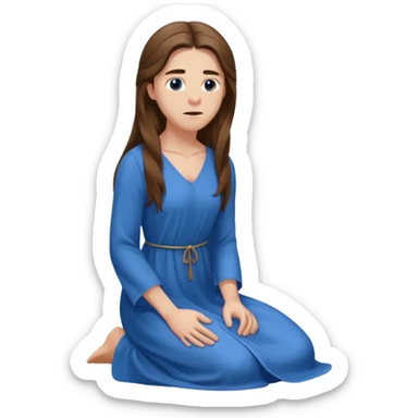 Submissive man on knees wearing female clothes sticker