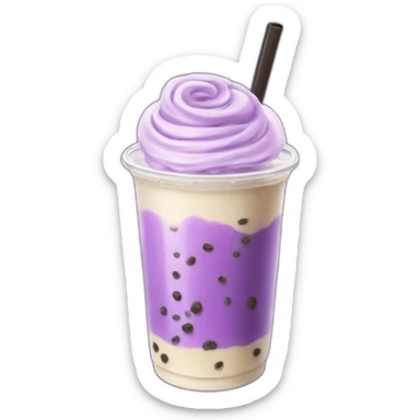 Purple milk tea with boba sticker