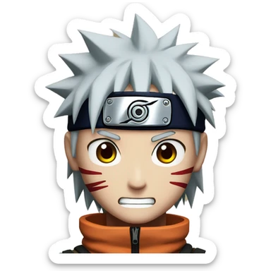 Naruto with sharingan sticker