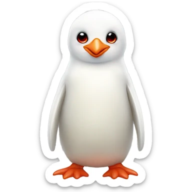 albino penguin with red eyes, full body sticker