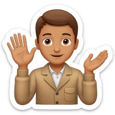 character dusting off hands with satisfied expression, good riddance sticker