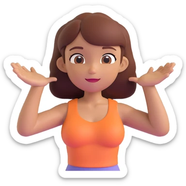 Slightly increase the volume of the upper body of the girl, spread them far apart from each other, make the skin color the same for both characters, keep the cartoonish 3D style. sticker