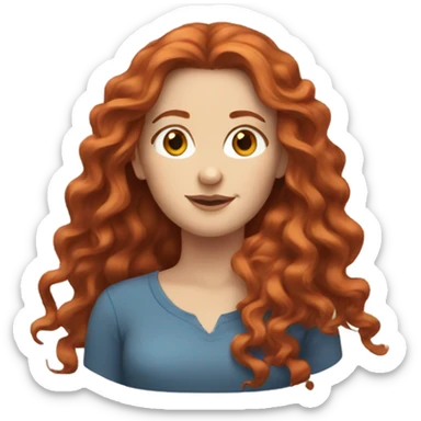 a white girl with red hair  sticker